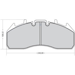Traxx DPD174 HEAVY DUTY BRAKE PAD - WVA29174 - VOLVO FE/FM/BUS/ RENAULT 420/440 PREMIUM - FRONT/REAR - 249.00 X 108.52 X 29.50
