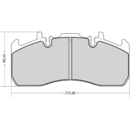 Traxx DPD173 HEAVY DUTY BRAKE PAD - WVA29173 - VOLVO FL SERIES / RENAULT MIDLUM - FRONT/REAR - 215.90 X 99.50 X 29.25