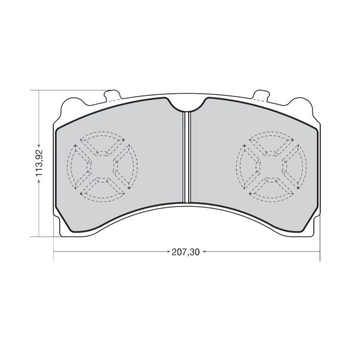 Traxx DPD009 HEAVY DUTY BRAKE PAD - WVA29244 - MERCEDES AXOR MP 3 - REAR - 207.30 X 113.92 X 29.50