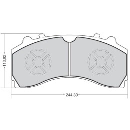 Traxx DPD008 HEAVY DUTY BRAKE PAD - WVA29246 - MERCEDES AXOR MB MP3 - FRONT - 244.30 X 113.92 X 29.50