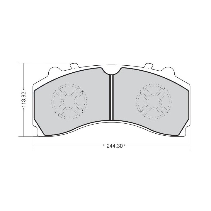 Traxx DPD008 HEAVY DUTY BRAKE PAD - WVA29246 - MERCEDES AXOR MB MP3 - FRONT - 244.30 X 113.92 X 29.50