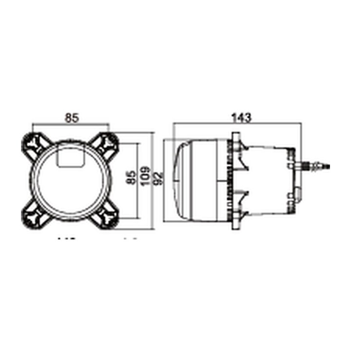 OMNI-AM-103-115-9004 LED Headlight 90 mm, Low Beam with Indicator