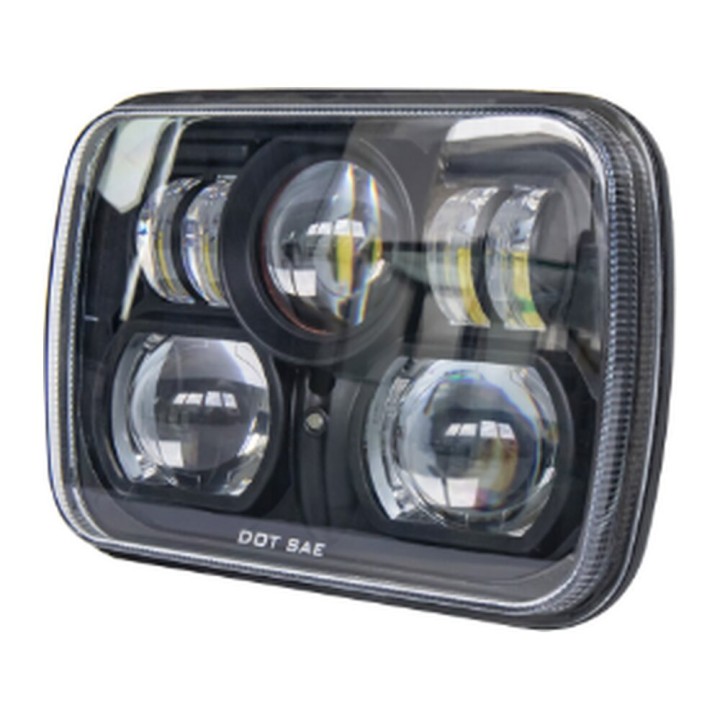 OMNI-AM-103-142-8888 LED Headlight 7" x 5" Square, High, Low Beam and Position