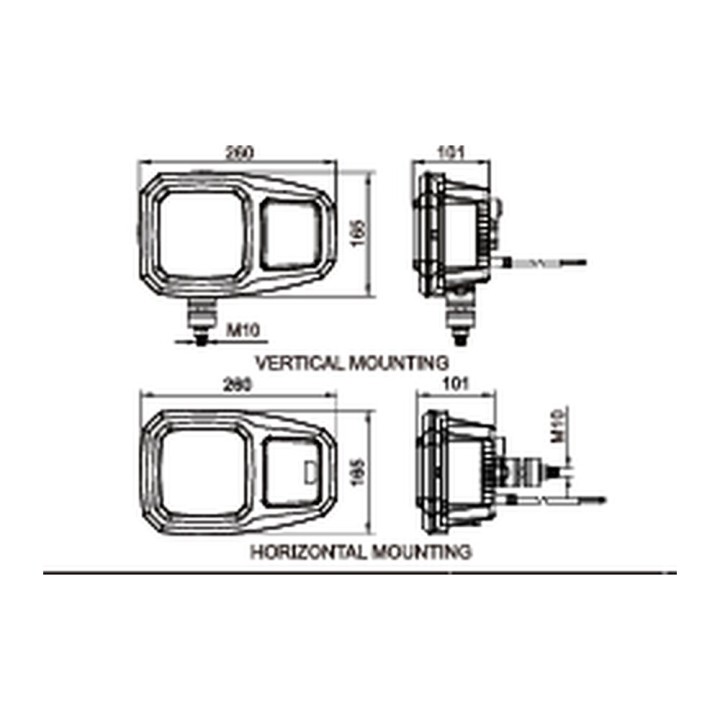 OMNI-AM-103-115-1501 LED Headlight Cluster, Left Hand, High and Low Beam with Indicator