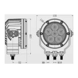 OMNI-AM-103-142-7060 LED Flood Work Light 60 W, 4 800 lm, IP69K