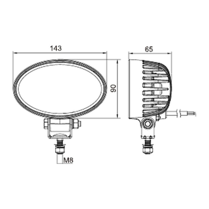 OMNI-AM-103-115-1007 LED Oval Work Lamp, 4 200 lm