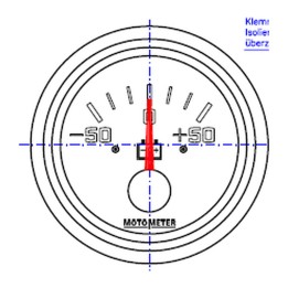Motometer OMNI-AM-615-052-1021 Ammeter 52 mm, -50 to +50 A, 6 to 24 V