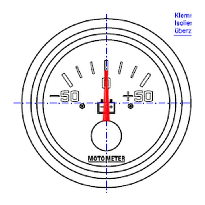Motometer OMNI-AM-615-052-1021 Ammeter 52 mm, -50 to +50 A, 6 to 24 V
