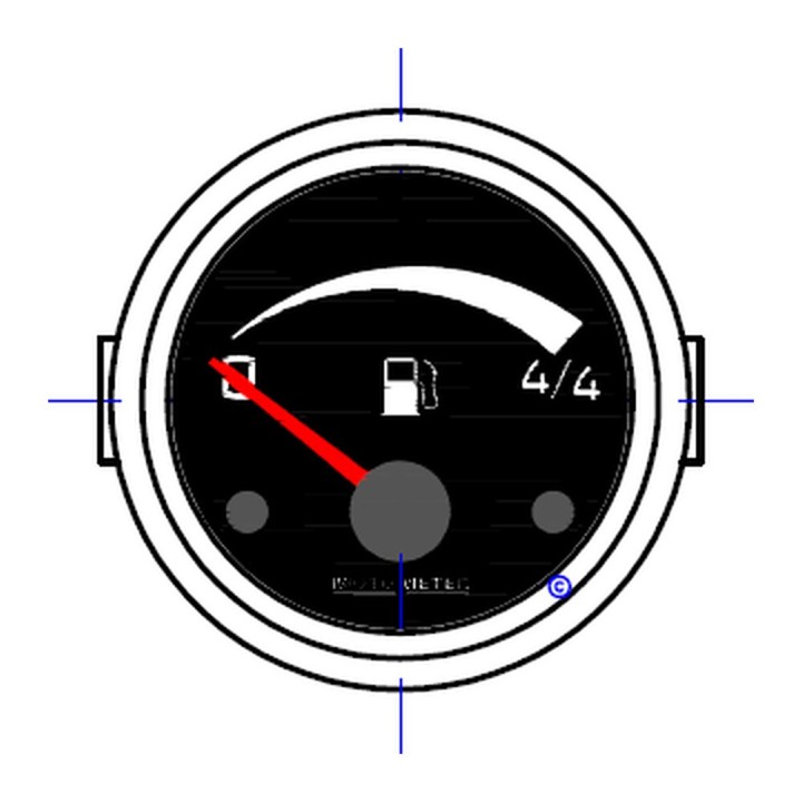 Motometer OMNI-AM-609-004-1001 Fuel Gauge 52 mm, 12 V, Float Type