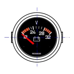 Motometer OMNI-AM-685-002-1019 Voltmeter 52 mm, 16 to 32 V