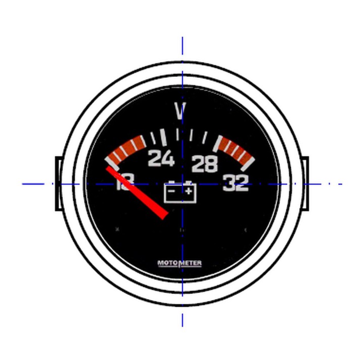 Motometer OMNI-AM-685-002-1019 Voltmeter 52 mm, 16 to 32 V
