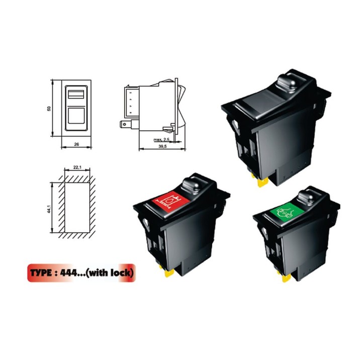ENG OMNI-AM-108-444-1800 444 Series Rocker Switch 1800, Locking