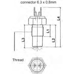 VDO Inductive Pulse Sender 26.5mm Kostal Probe m18x1.5 Round Pin