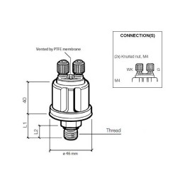 VDO Pressure Sender Switch 0 to 10 Bar Warning Contact 0.75 Bar Thread m18x1.5