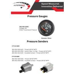 VDO Pressure Gauge Cockpit International 25bar Transmission 52mm 24V