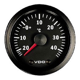 VDO Temperature Gauge Cockpit Vis 25c to +50 52mm 12V O/ Side Temperature
