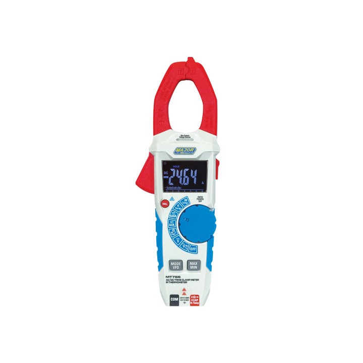 Major Tech MT766 600A AC/DC TRMS Clamp Meter & Thermometer, CAT IV 600V