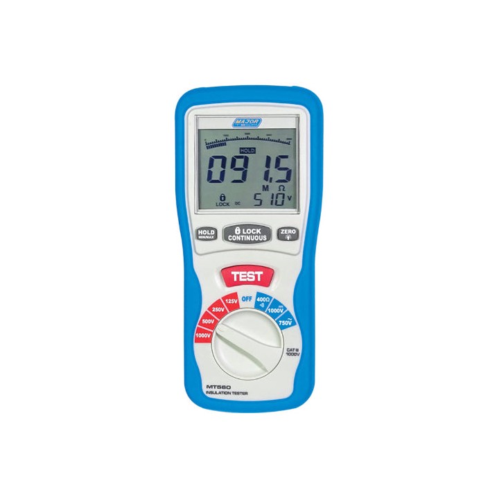 Major Tech MT560 125/250/500/1000V Digital Insulation Tester, CAT IV 600V