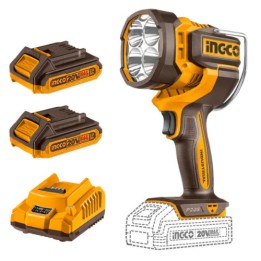 INGCO CWLI20887 Work Lamp 20V PS+C/L 2500Lumens Kit