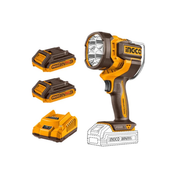 INGCO CWLI20887 Work Lamp 20V PS+C/L 2500Lumens Kit