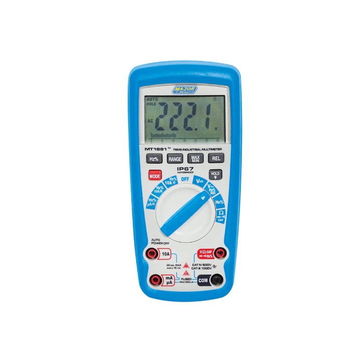Major Tech MT1881 1000V AC/DC IP67 TRMS Multimeter, CAT IV 600V