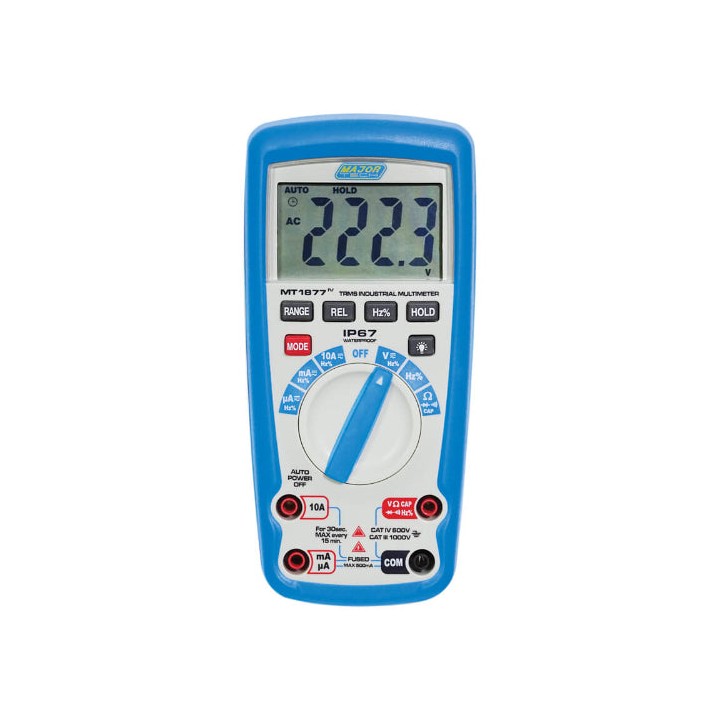 Major Tech MT1877 1000V AC/DC IP67 TRMS Multimeter, CAT IV 600V
