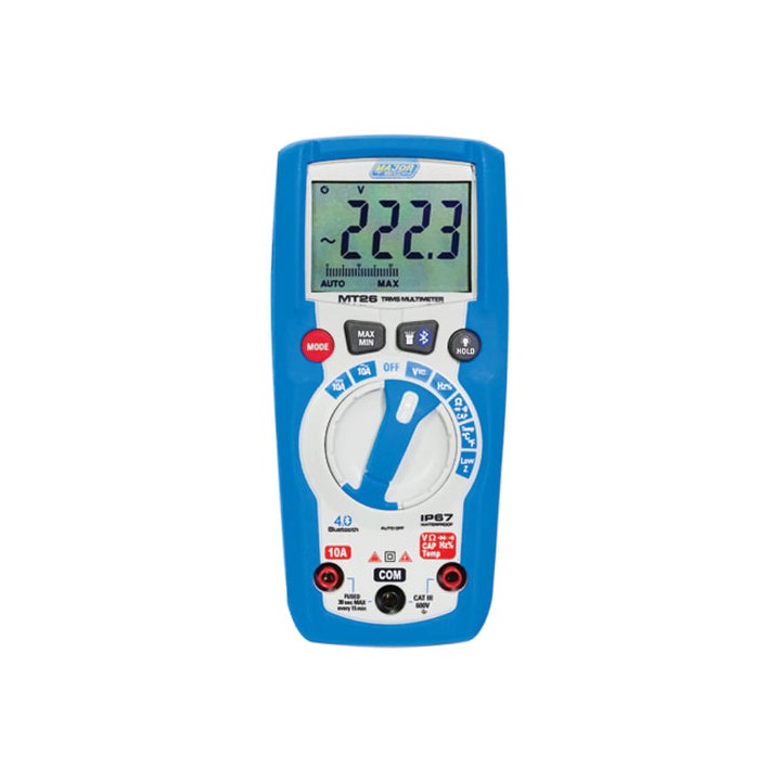 Major Tech MT26 600V AC/DC IP67 TRMS Bluetooth Multimeter, CAT III 600V