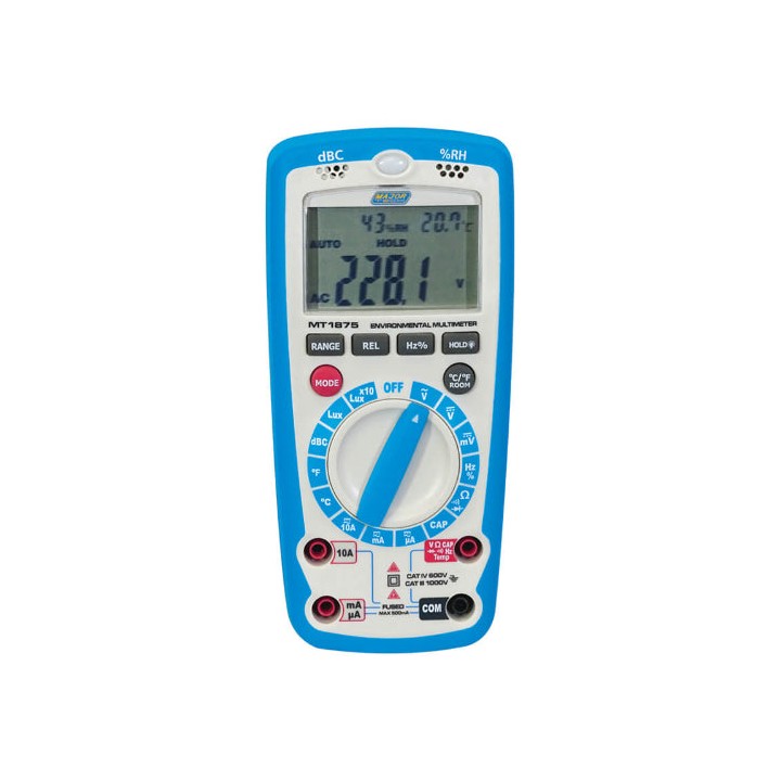Major Tech MT1875 6-in-1 Environmental Multimeter, CAT IV 600V