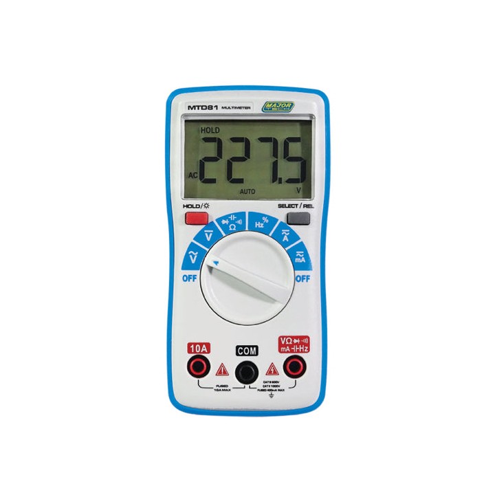 Major Tech MTD81 TRMS Compact Multimeter, CAT III 600V