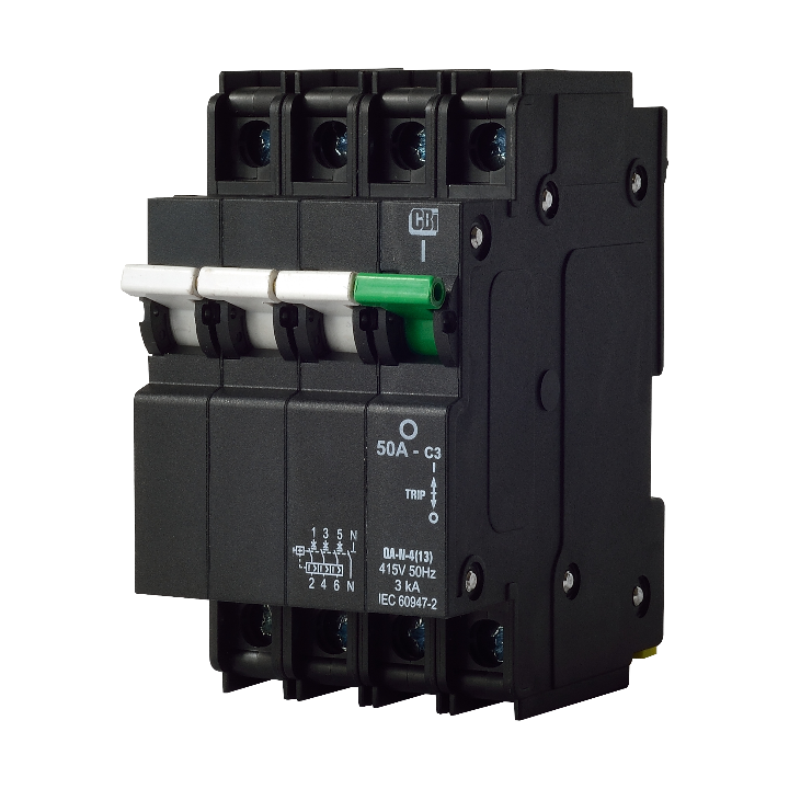 CBI BE-CBI-0000240 QF-N-4(26MM)100A 3P+N 6KA White/Green Breaker/Isolator