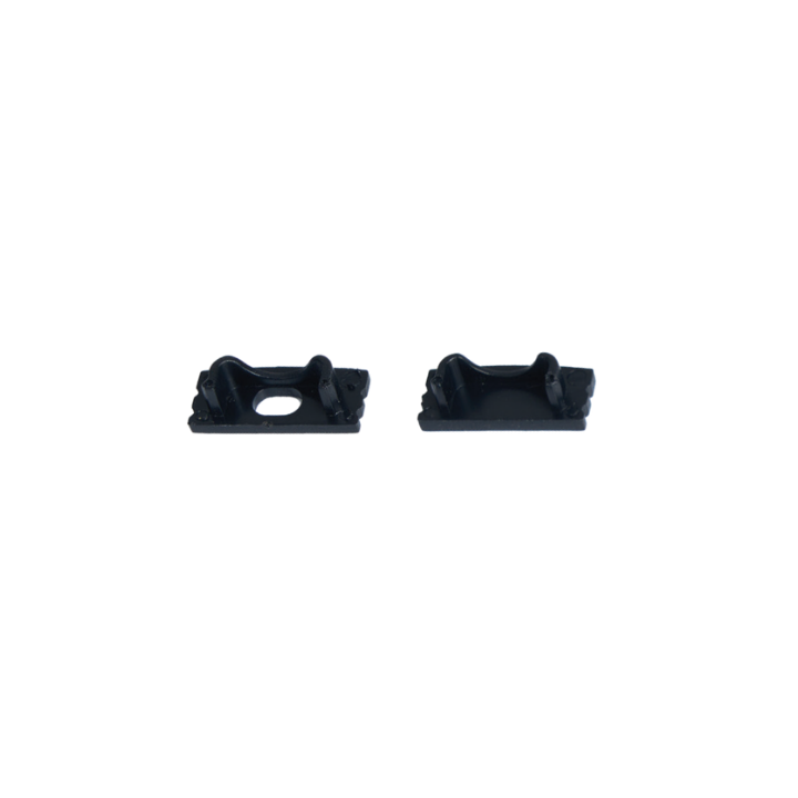 Pioled ST-SHO29-PIO-017 LED Strip Light Aluminium Profile End Cap Black Slim28 - CH72 - 2Pair