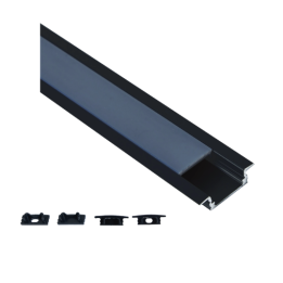 Pioled ST-SHO29-PIO-014 LED Strip Light Aluminium Profile Slim28 2M CH73 - Recessed - Black