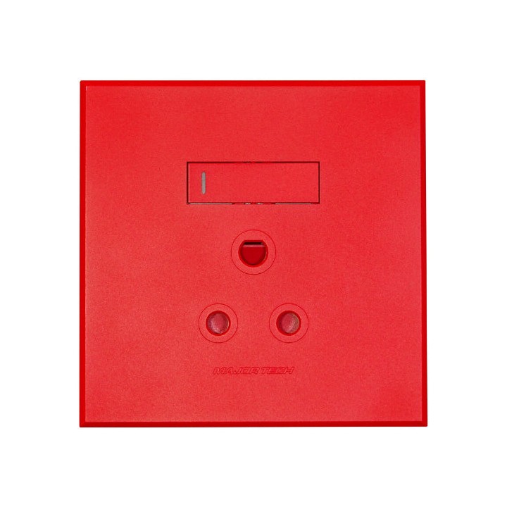 Veti 3VR21 1x16A Single Dedicated Socket Outlet 100x100mm Red Veti3