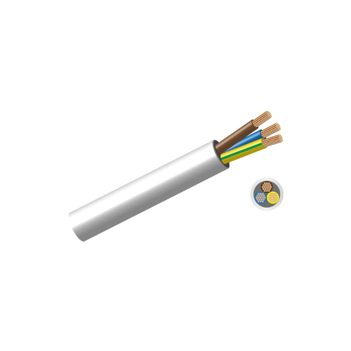 ST-DB05-CAB-003 2.5mm x 4core Cabtyre Cable White 100M Roll - 100M