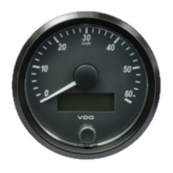 VDO Speedometer Singleviu 80mm 60 Km/h 12V/24V