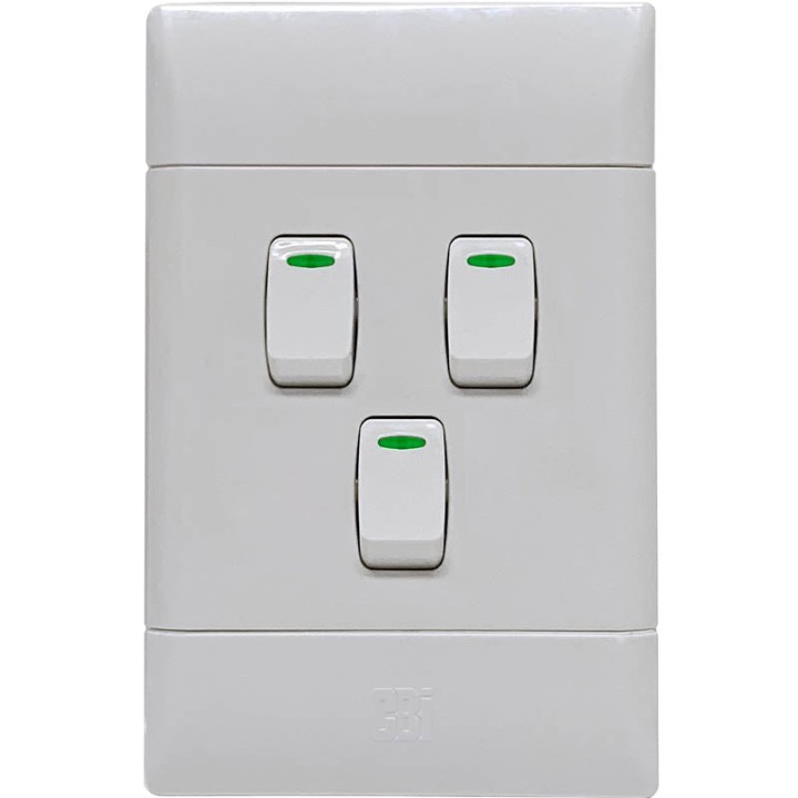 CBI BE-CBI-0000084 SUL124 3Lever 2Way 16A Light Switches Ultra Range 2X4 - White
