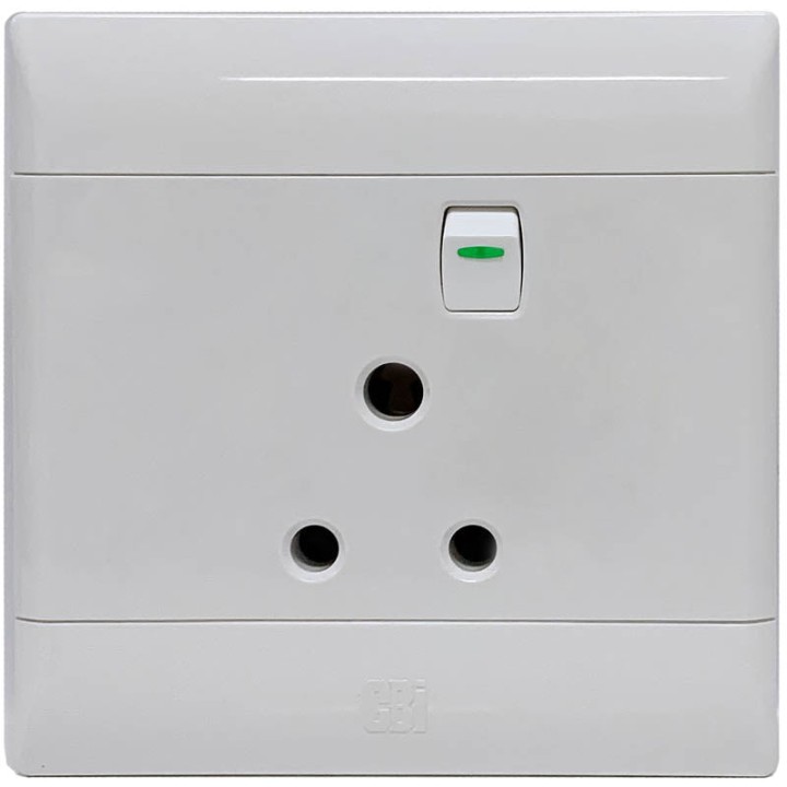CBI BE-CBI-0000129 SUP674 16A 4x4 Single Switched Socket Outlet Standard - Graphite