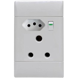 CBI BE-CBI-0000124 SUP681 16A 2x4 Combination Socket Outlet Vertical - White