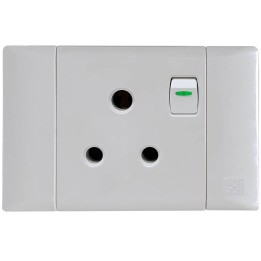 CBI ST-SHO13-CBI-019 SUP673 16A 2x4 Single Switched Socket Outlet Standard Horizontal - White