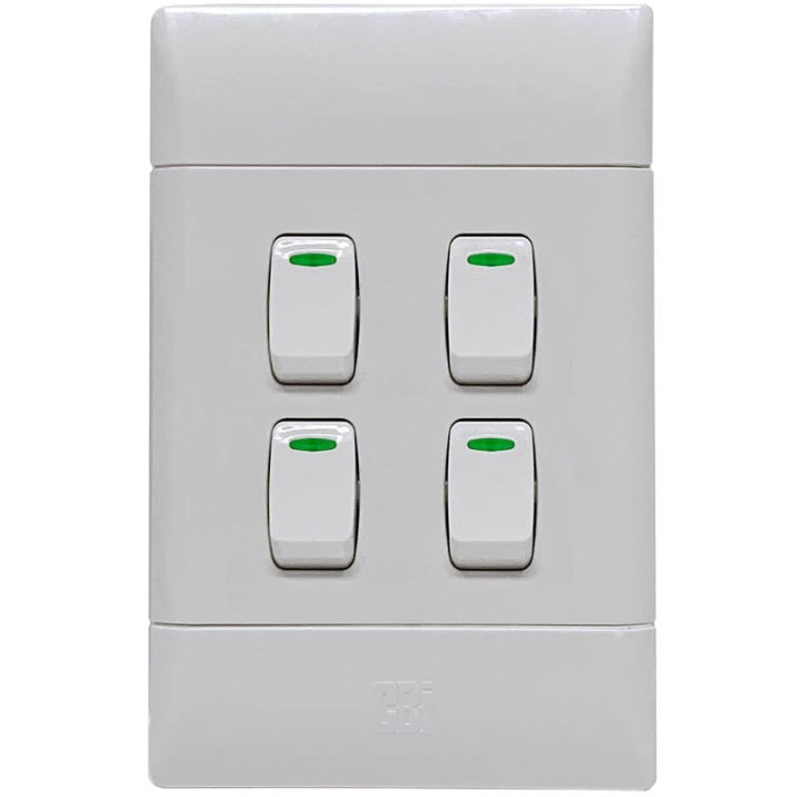 CBI BE-CBI-0000119 SUL125 4Lever 2Way 16A Light Switches Ultra Range 2X4 - Graphite