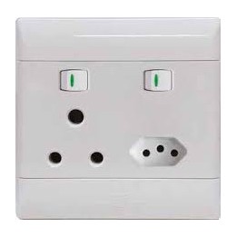 CBI BE-CBI-0000135 SUP680 4x4 SA/Euro Combination Switched Socket Outlet - White