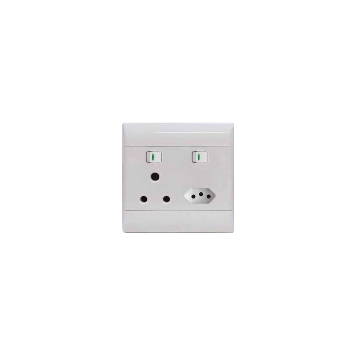 CBI BE-CBI-0000159 SUP680 4x4 SA/Euro Combination Switched Socket Outlet - Graphite