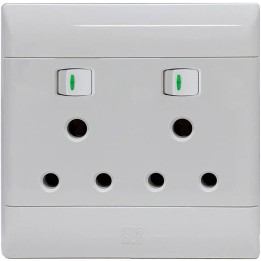 CBI BE-CBI-0000136 SUP675 16A 4x4 Double Switched Socket Outlet Standard - Graphite