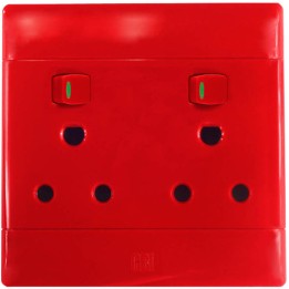 CBI SUP677-R 16A 4x4 Double Dedicated Switched Socket Outlet