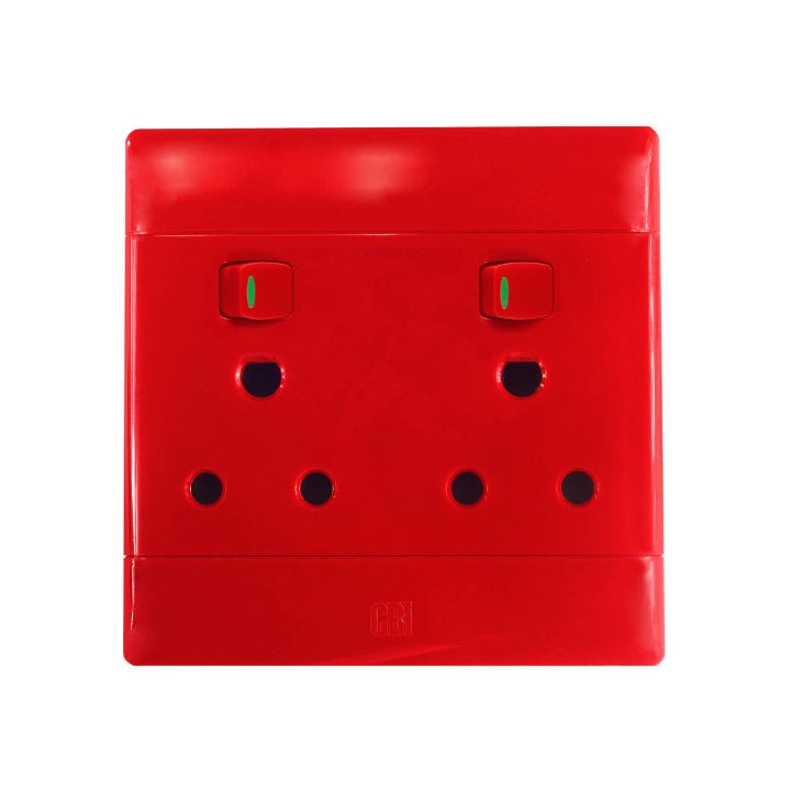 CBI SUP677-R 16A 4x4 Double Dedicated Switched Socket Outlet