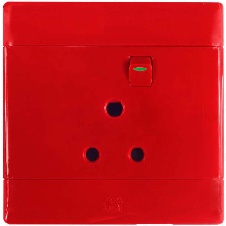 CBI SUP676-R 16A 4x4 Single Dedicated Switched Socket Outlet
