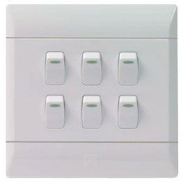 CBI 6Lever 1Way 16A Light Switches White CBI Range L127-P 4X4