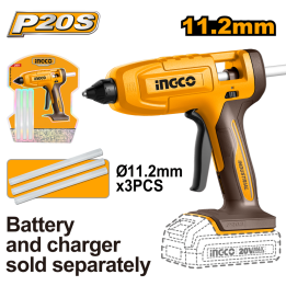 INGCO CGGLI2003 20V PS+C/L Glue Gun c/w 3x Glue Sticks