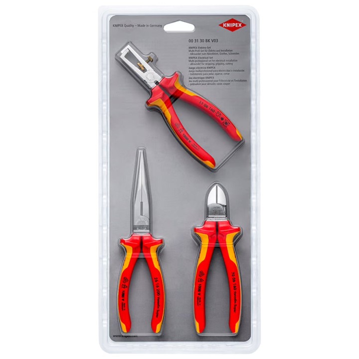 Knipex KPX003130BKV03 Electricians Set 3PC VDE