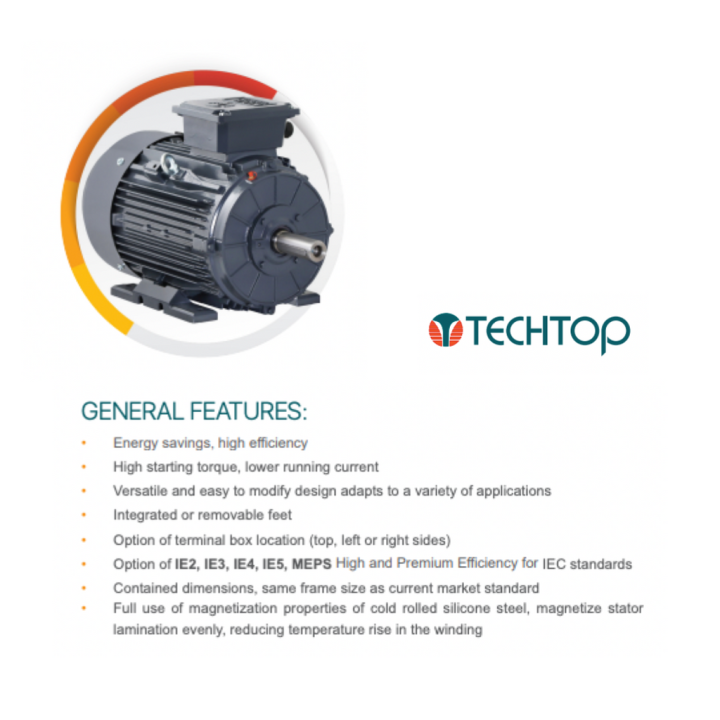 TopTech BE-MOT-0000004 T3CR 100L1-4 2.2KW 4P IE3 3PH H CI Motor